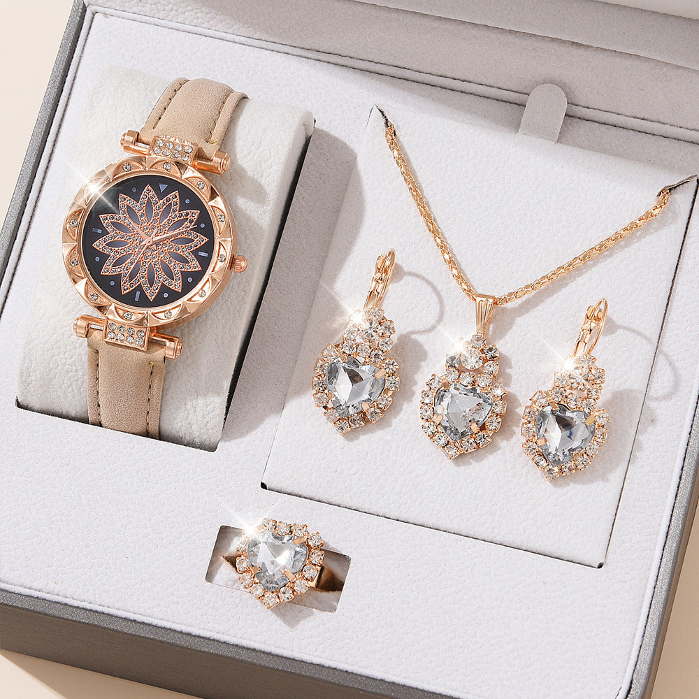 Montre pour femmes à la mode Ensemble Montre-bracelet décontractée à quartz