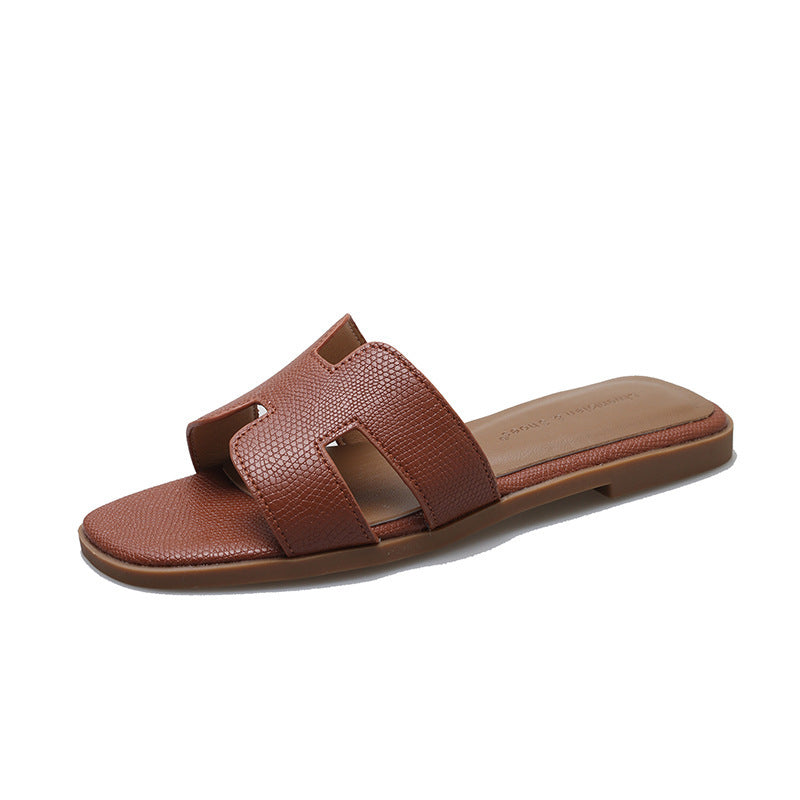 Sandales plates en forme de H pour la plage