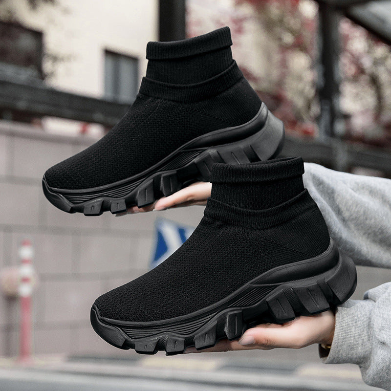 Bottes de sport montantes décontractées en tricot