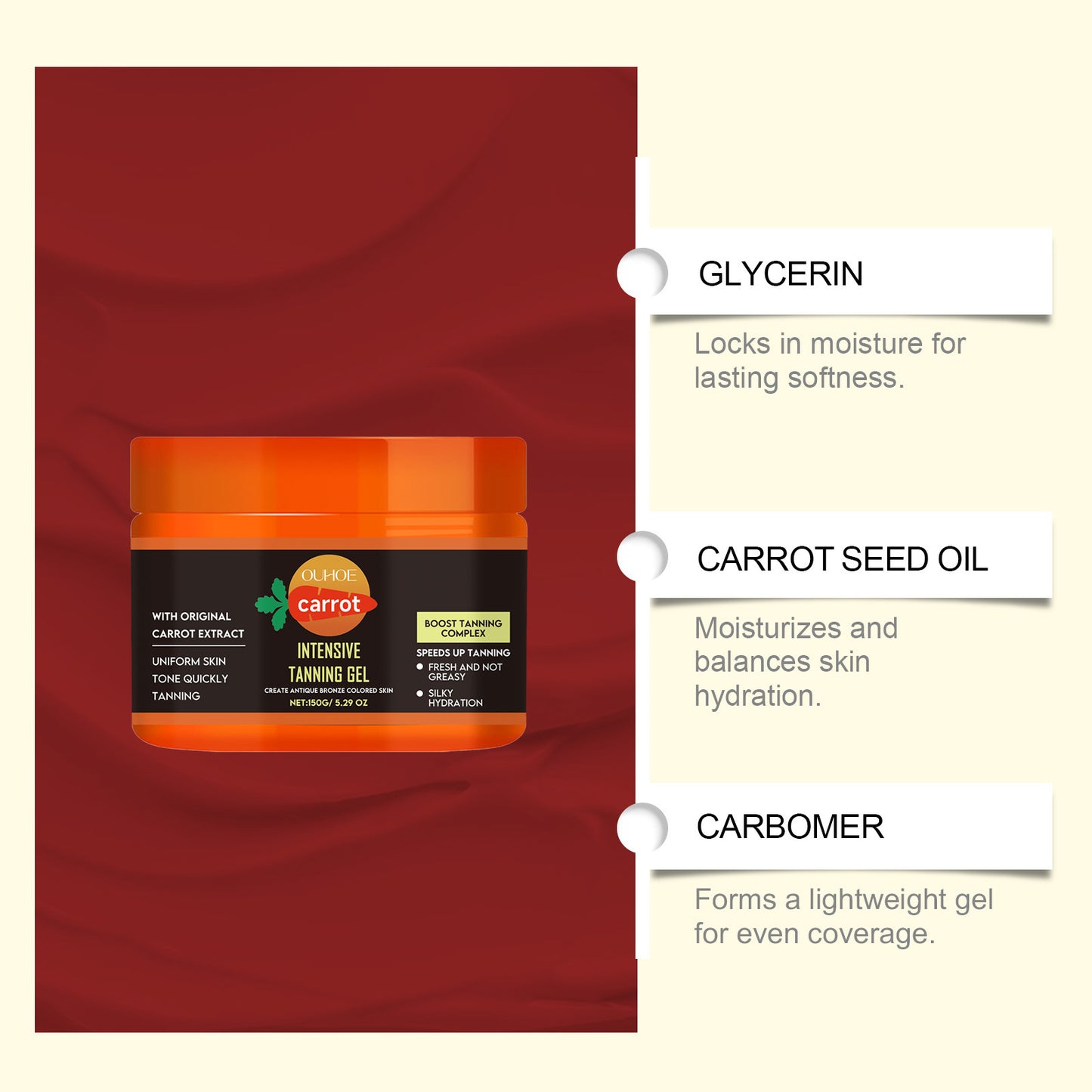 Gel autobronzant à la carotte Ouhoe