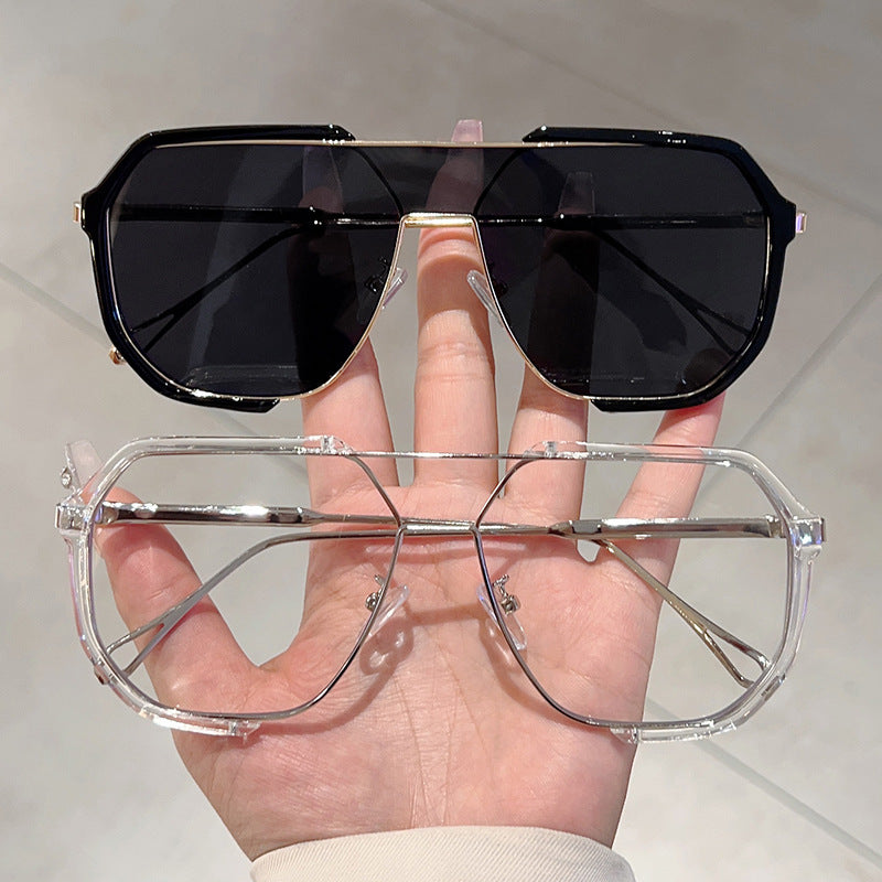 Lunettes de soleil carrées à monture métallique Fashion Protection UV400