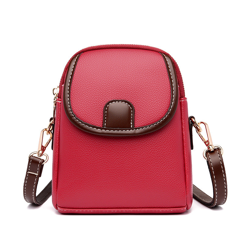 Sac bandoulière souple en cuir pour téléphone portable pour femme