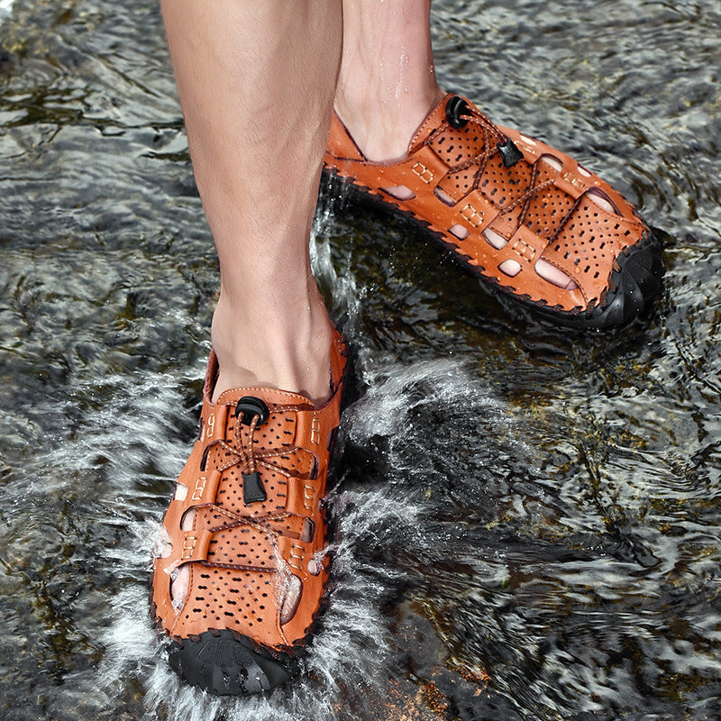 Sandales en cuir respirantes pour hommes