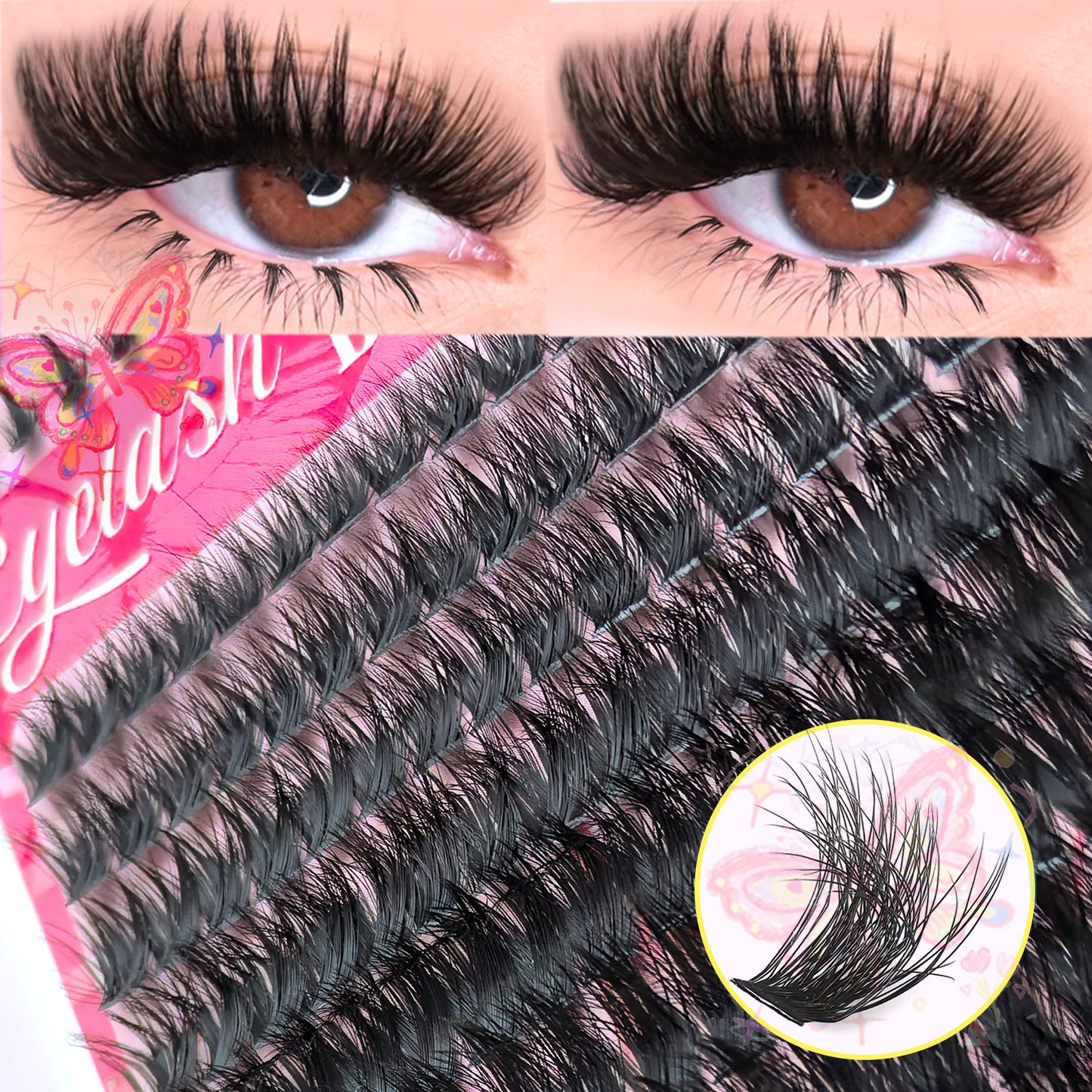 Faux cils volume duveteux pour cils inférieurs