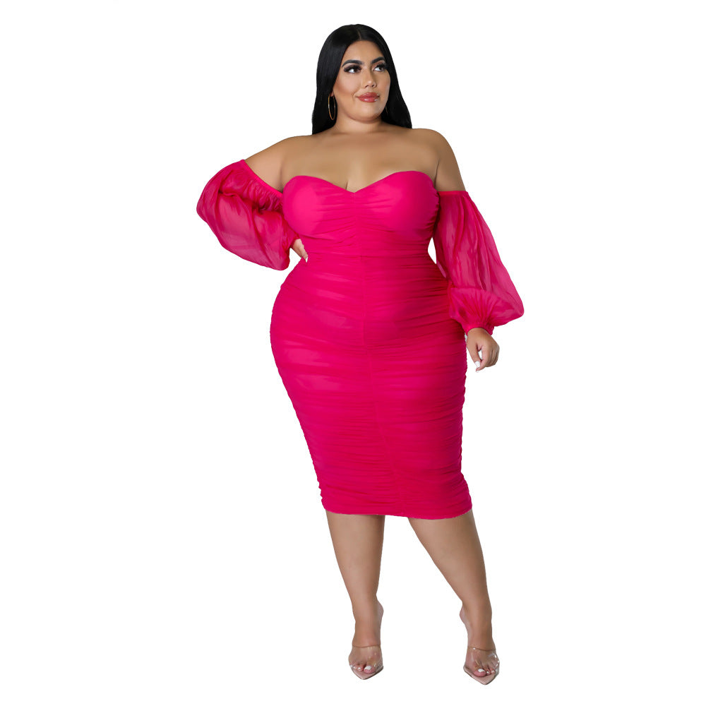 Robe plissée en maille pour femme