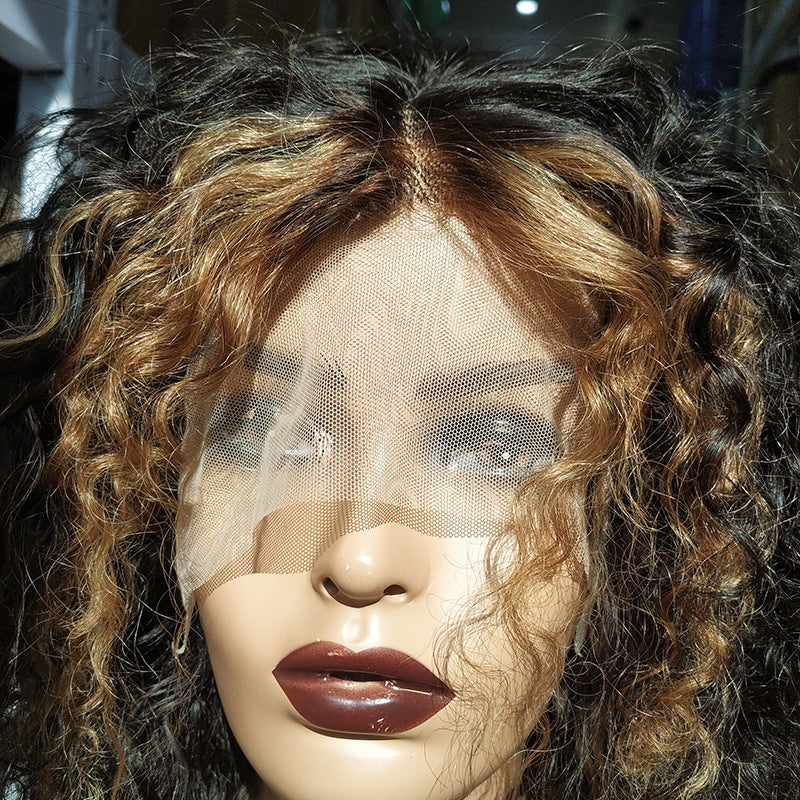Perruque Bob en cheveux humains avec tulle en T, ondulée et bouclée