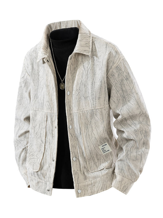 Veste en velours côtelé pour homme avec motif teint