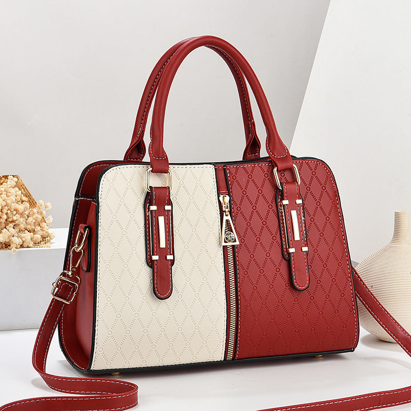 Sac bandoulière en PU pour femmes avec design contrasté