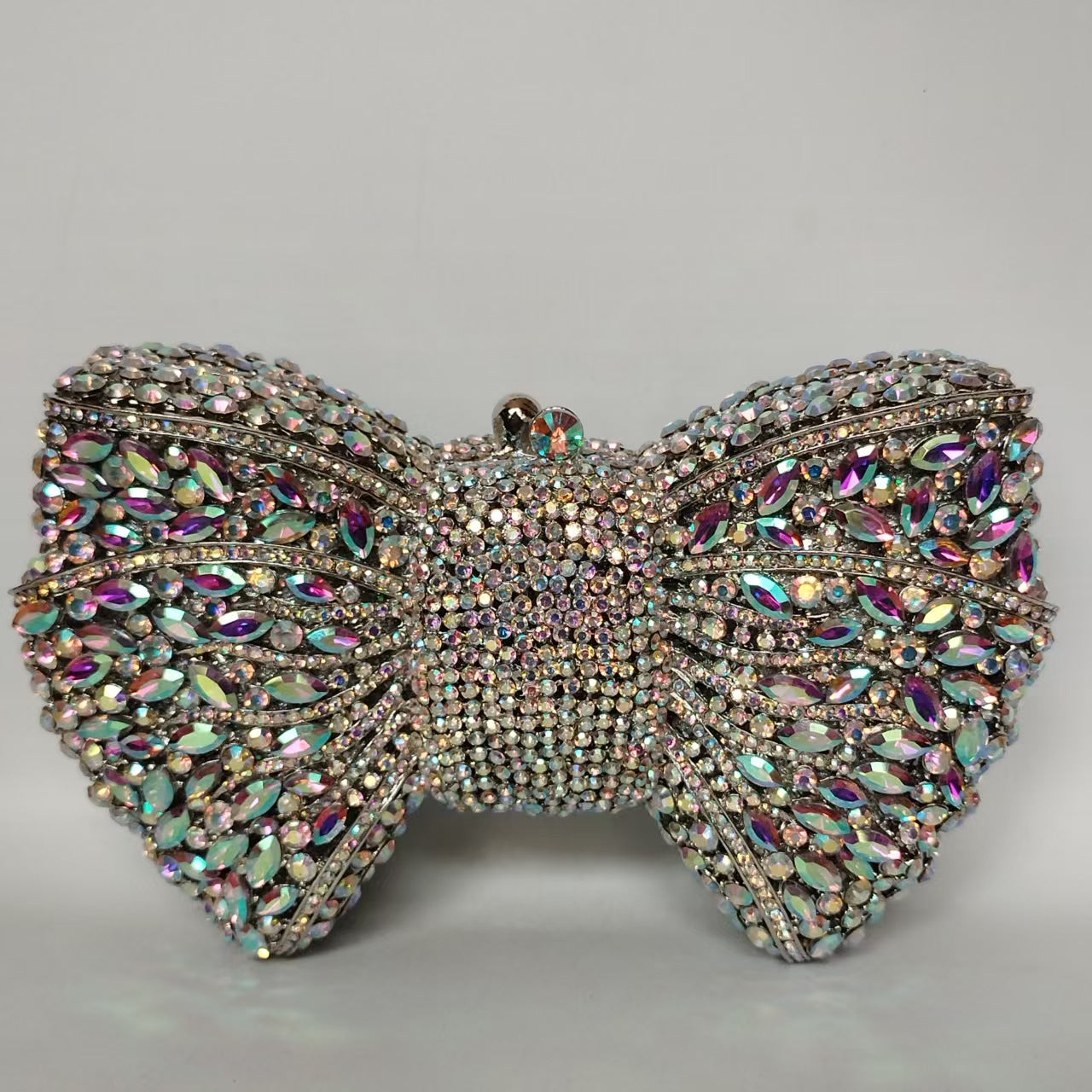 Sac de soirée à nœud en strass avec chaîne