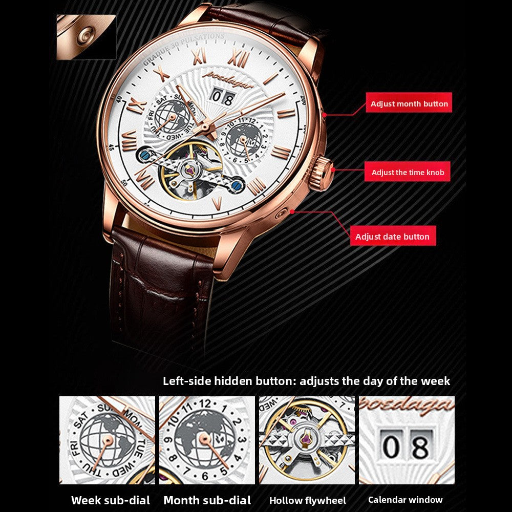 montre mécanique de luxe pour hommes