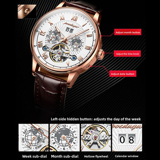 montre mécanique de luxe pour hommes