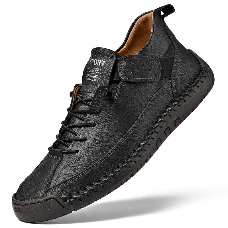 Bottes décontractées mi-hautes en cuir pour hommes
