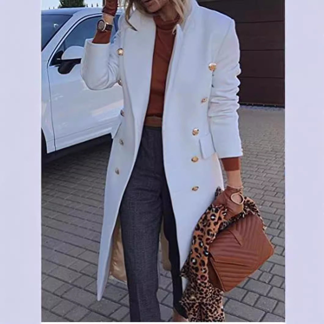 Manteau mi-long en laine mélangée