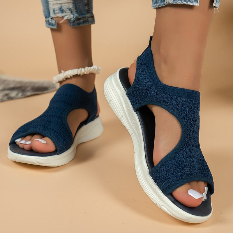 Chaussures :Sandales à bout ouvert en résille pour femmes