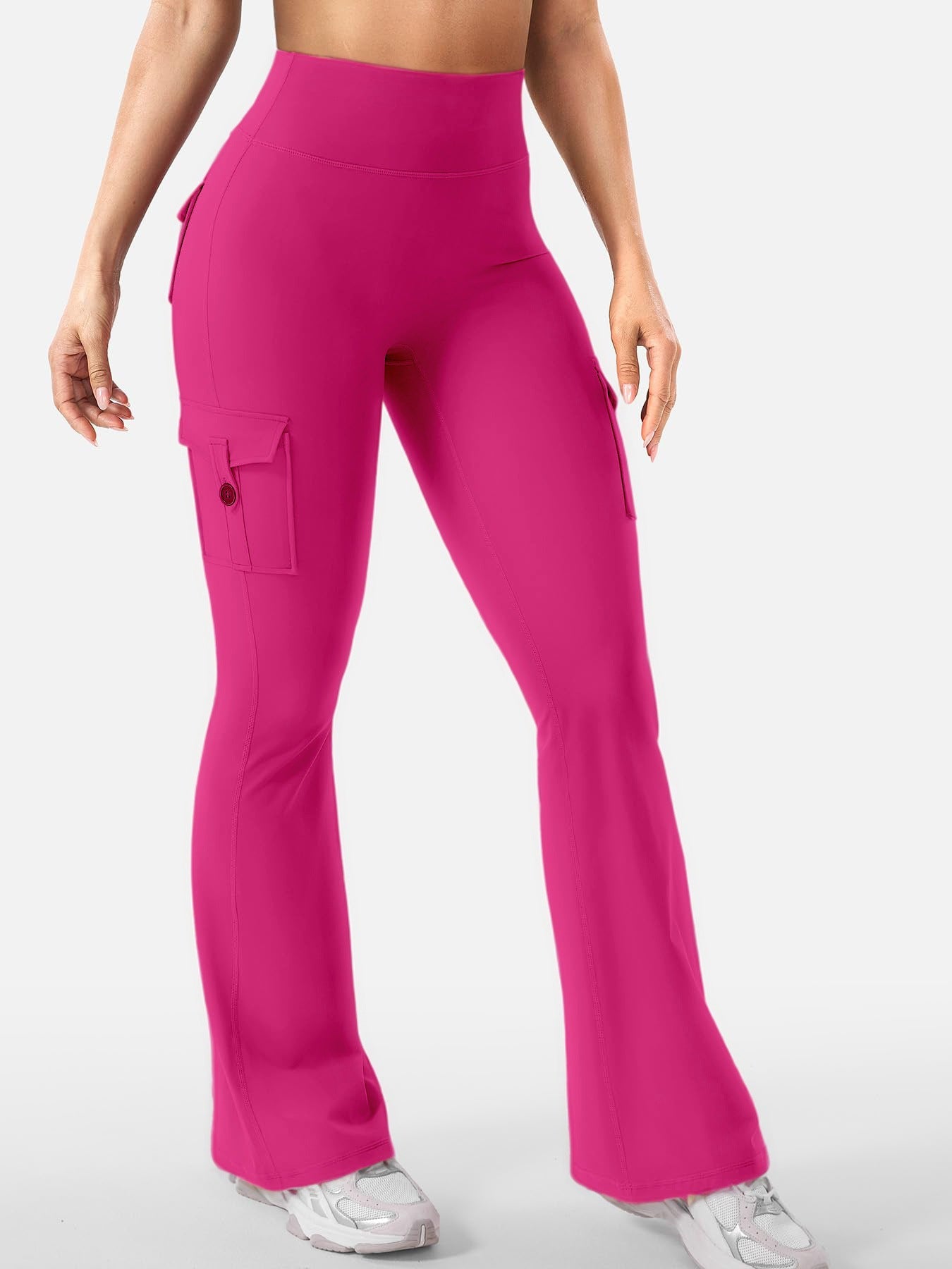 Leggings de sport évasés avec poches Pantalon de yoga taille haute
