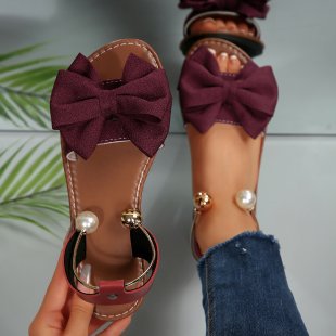 Chaussures :Sandales plates pour femmes avec motif floral