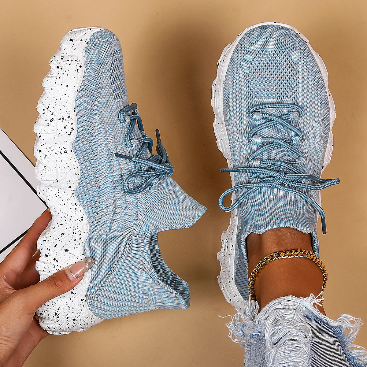 Chaussures de sport en mesh respirant pour femmes à enfiler