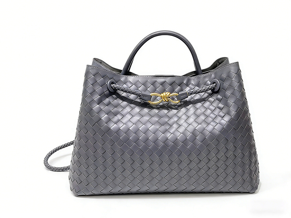 Sac fourre-tout tissé avec boucle en corde métallique