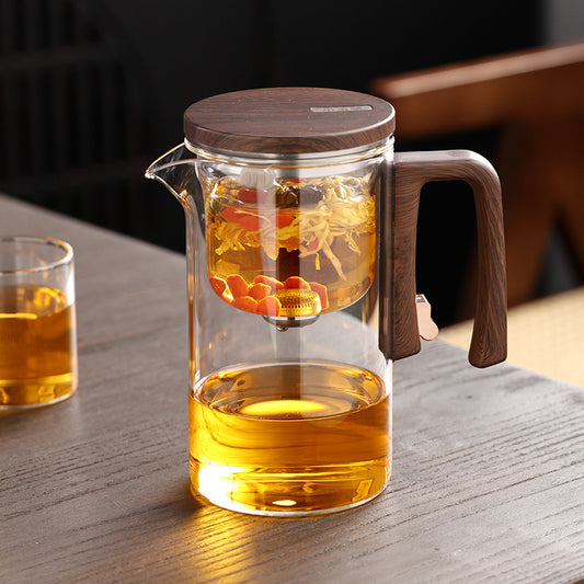 Théière en verre à séparation magnétique