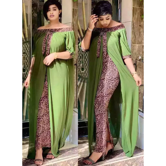 Habit :Robe imprimée léopard pour femme