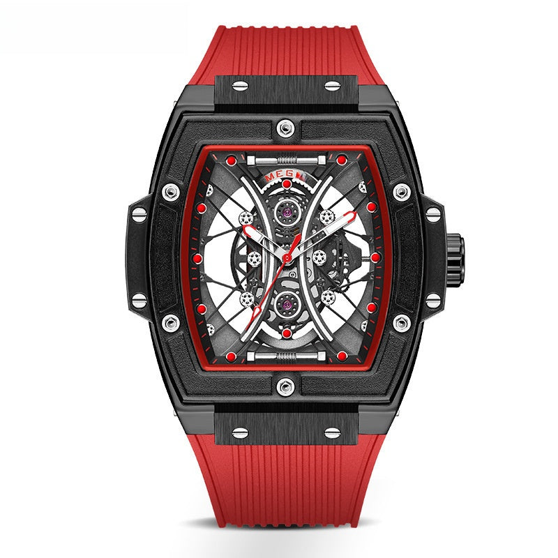 Montre de sport lumineuse à bracelet en silicone tendance populaire sur Douyin pour hommes, en gros, de forme cylindrique Meigel