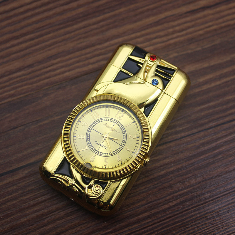 Briquet montre en métal créatif avec lumière LED