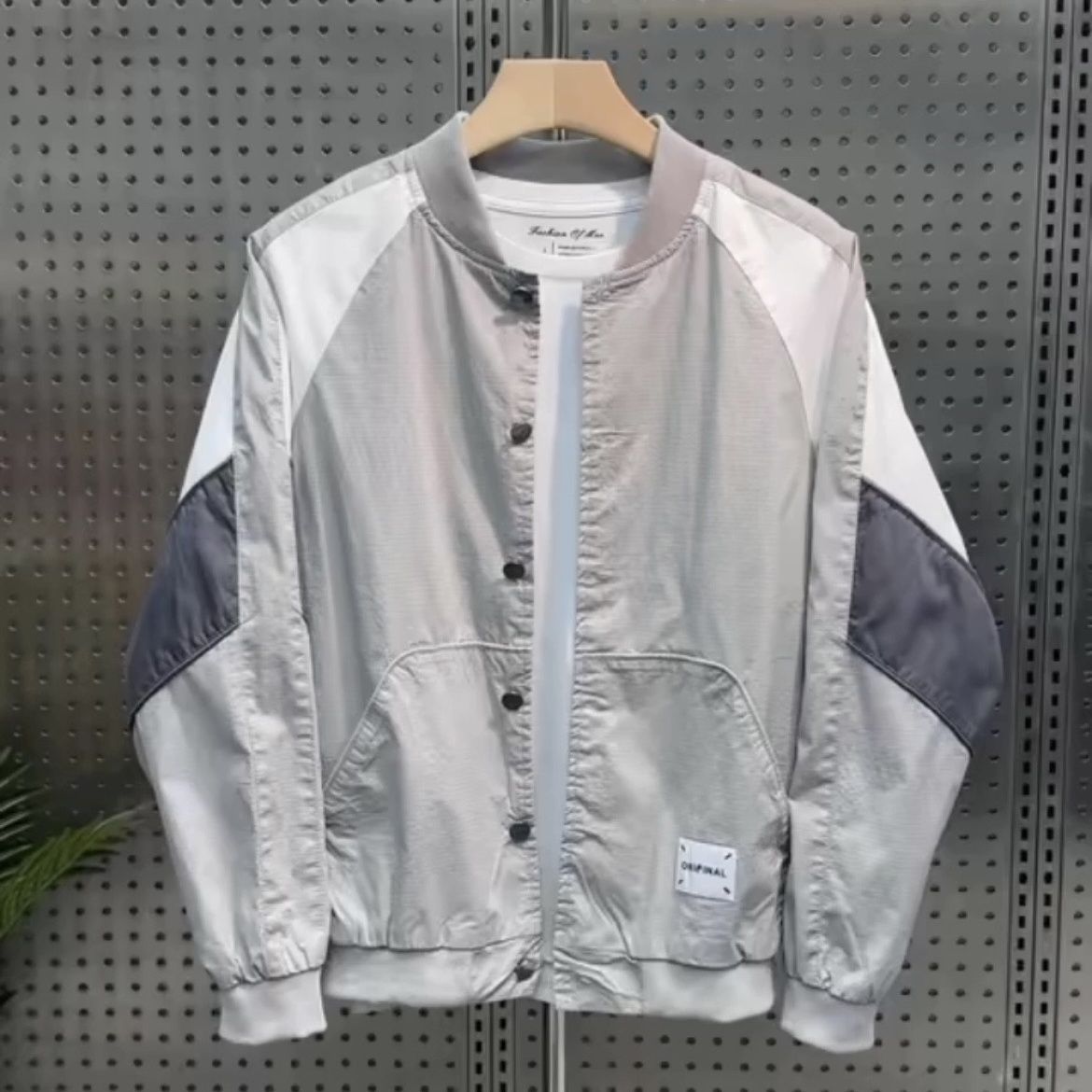 Veste à col de baseball mince