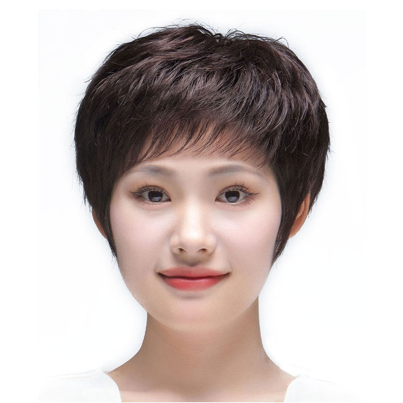 Perruque courte en cheveux humains naturels pour femmes