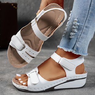 Chaussures :Sandales à scratch style romain pour femmes