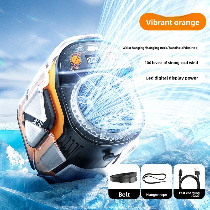 Ventilateur de taille portable rechargeable par USB avec affichage numérique