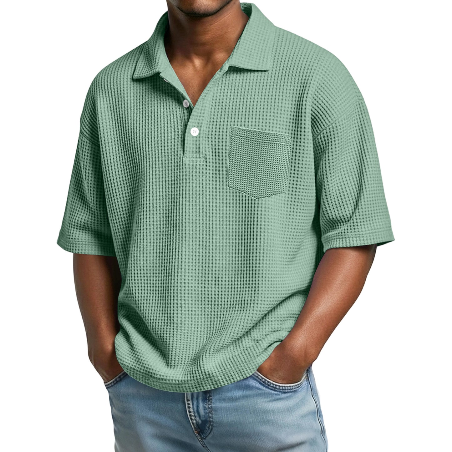 Polo en maille gaufrée pour homme