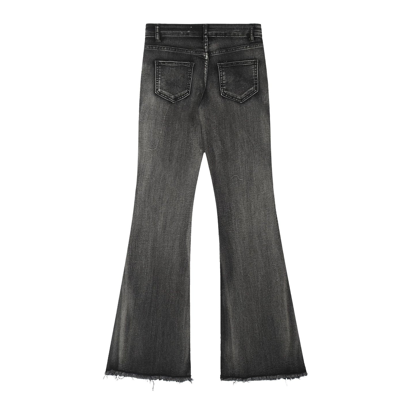 Pantalon en coton évasé pour femmes avec bord brut