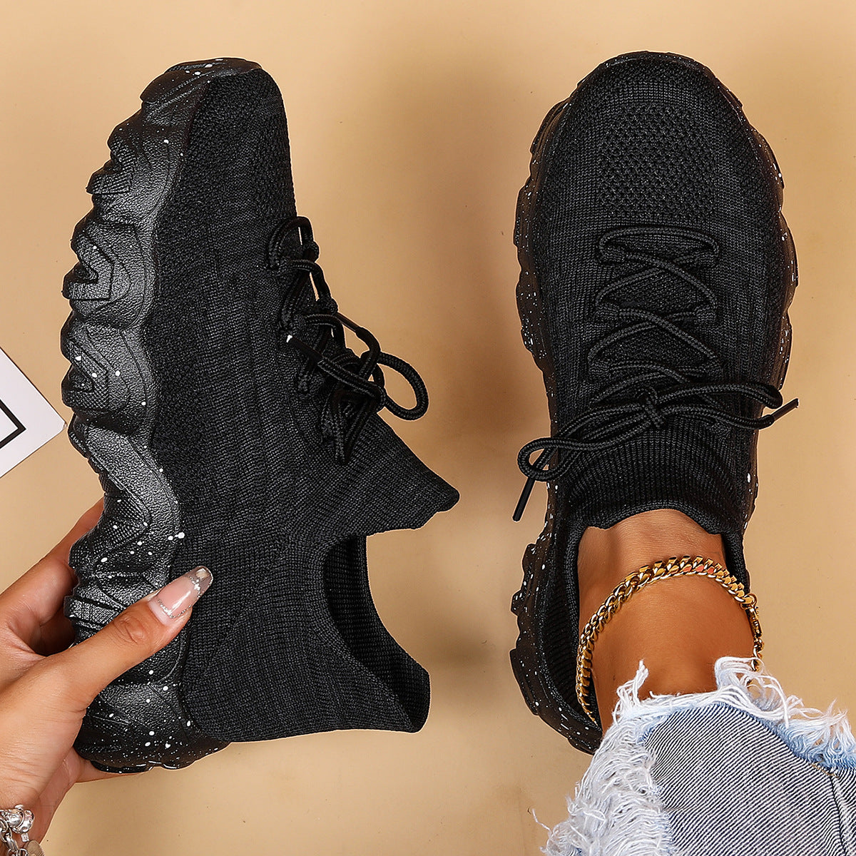 Chaussures de sport en mesh respirant pour femmes à enfiler