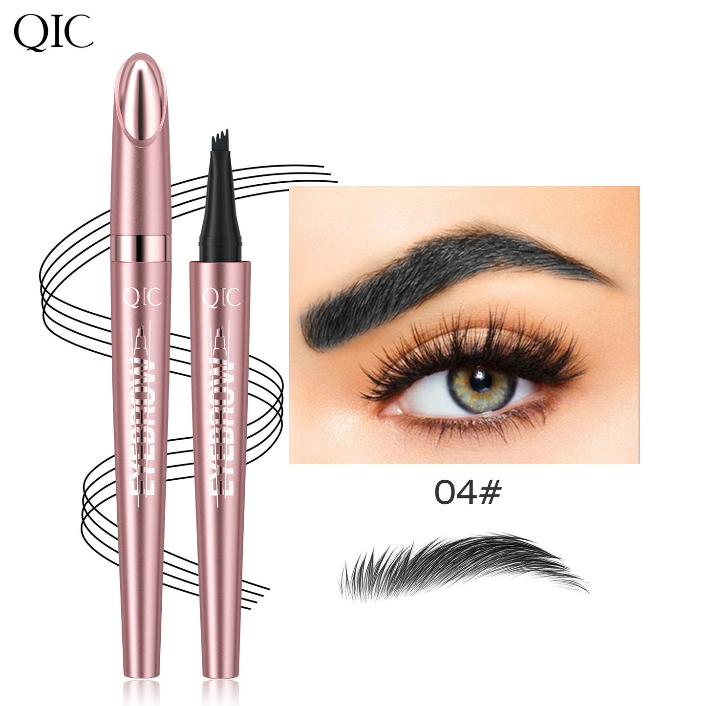 Stylo à sourcils liquide à quatre pointes