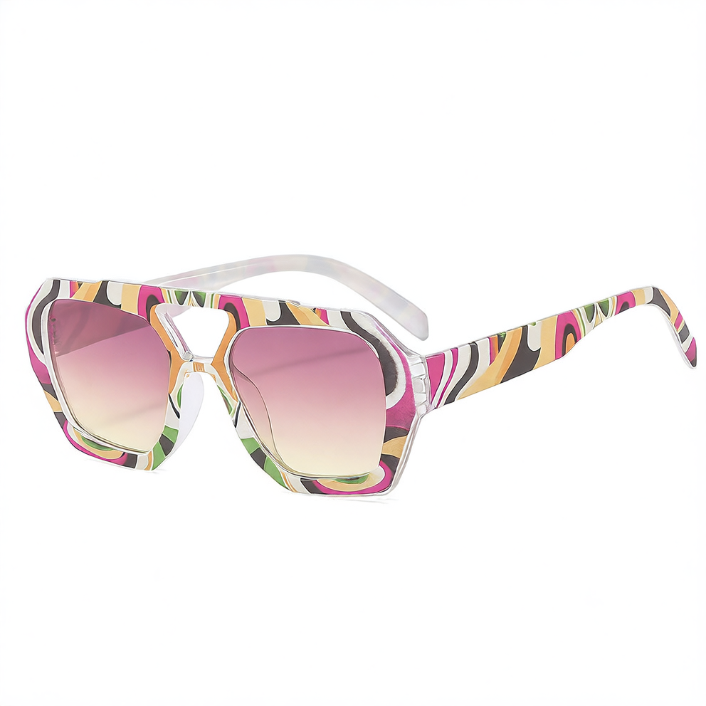Lunettes de soleil à motif drapeau américain à double barre avec protection UV