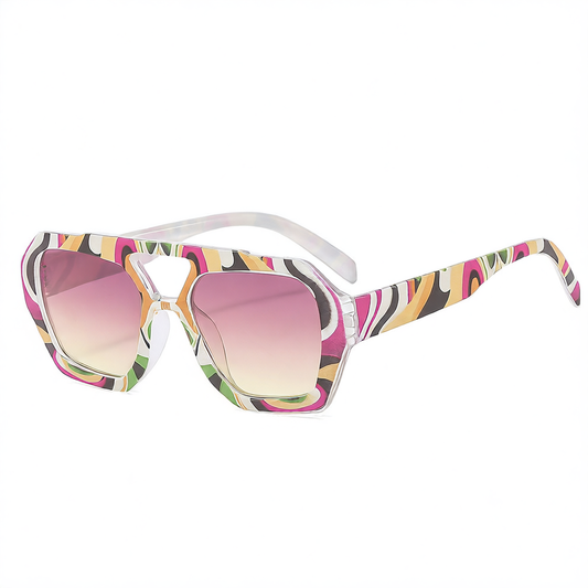 Lunettes de soleil à motif drapeau américain à double barre avec protection UV