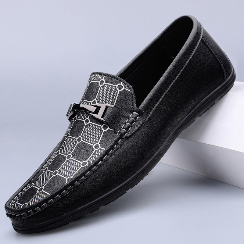 Chaussures en cuir décontractées à enfiler pour homme