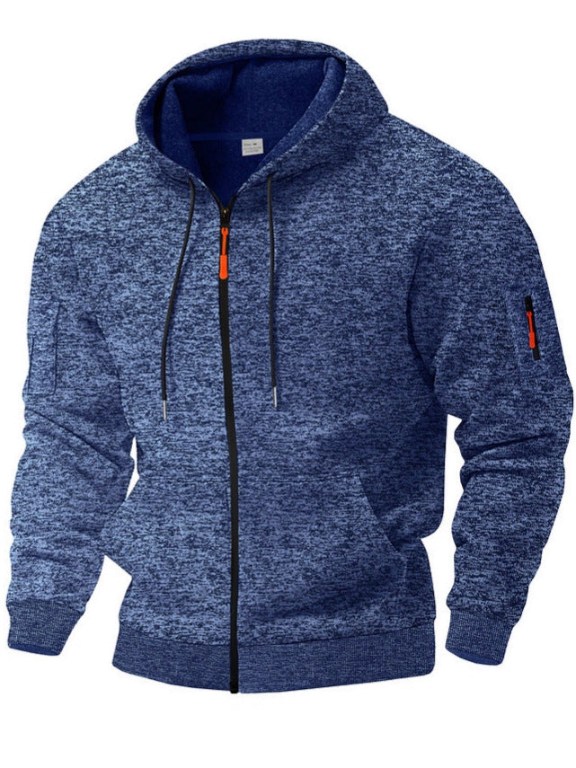 Sweat à capuche zippé en polaire cationique épaisse