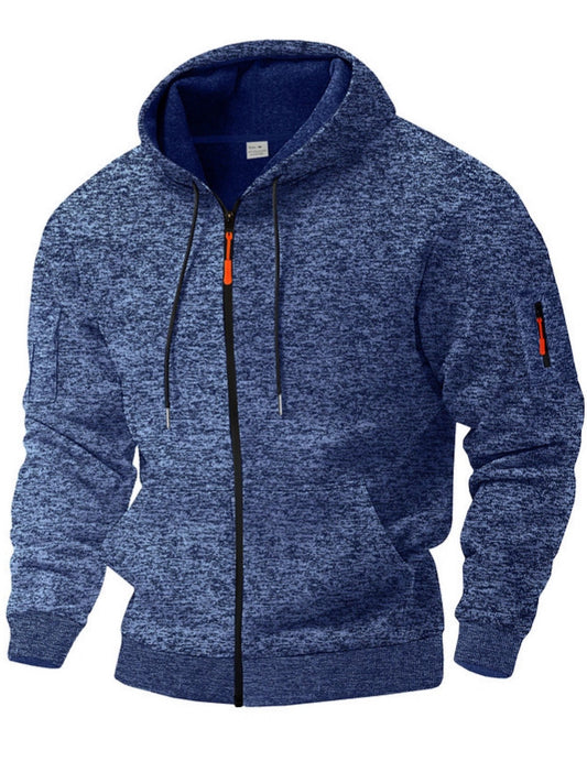 Sweat à capuche zippé en polaire cationique épaisse