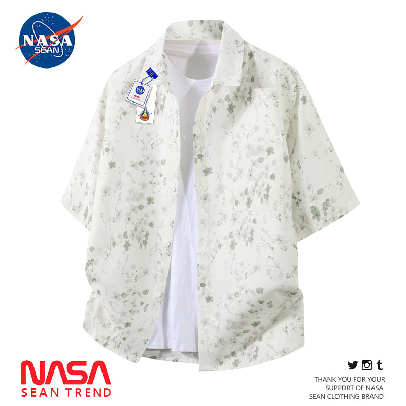 Chemise de plage a manches courtes en soie glacee