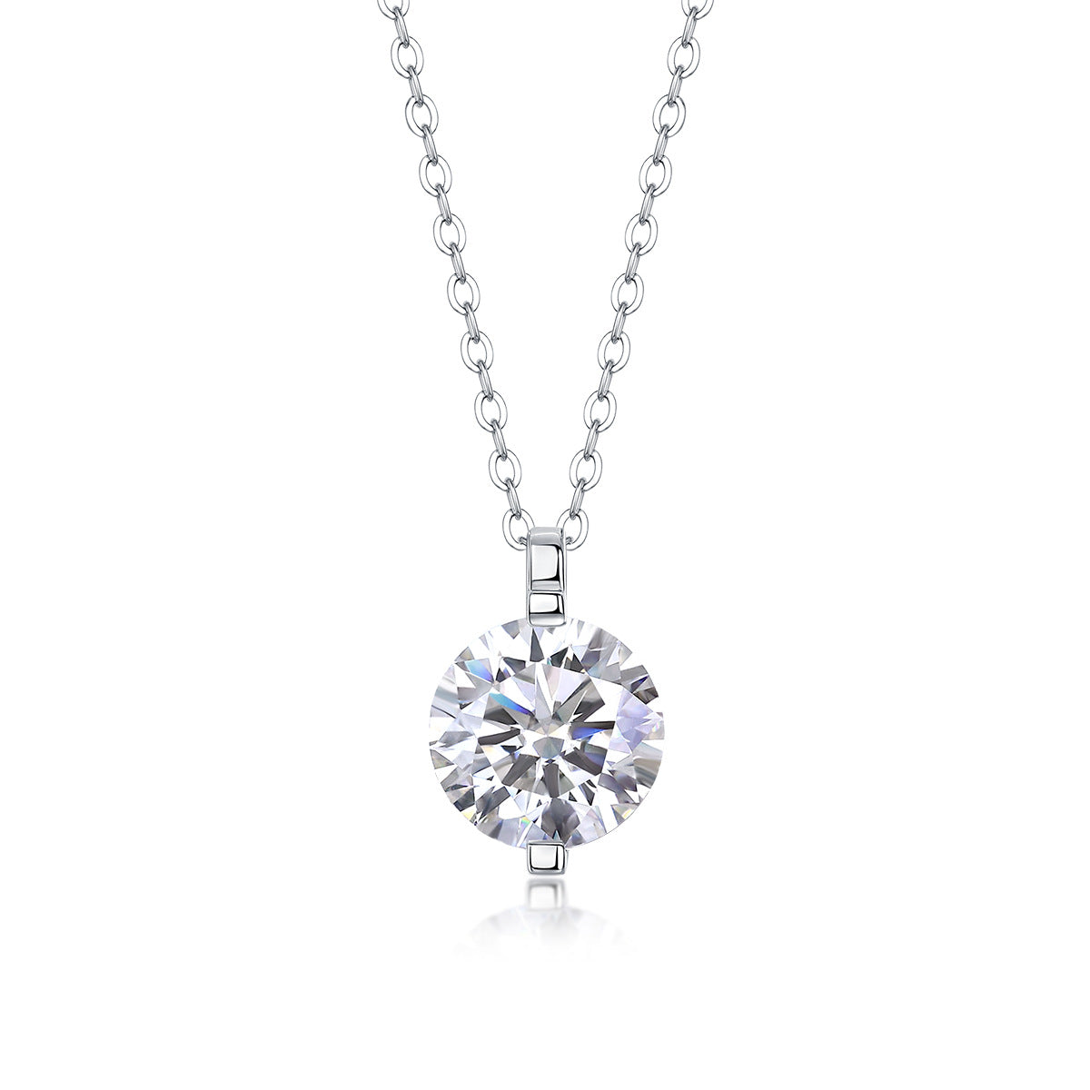 Collier pendentif géométrique en moissanite et argent sterling