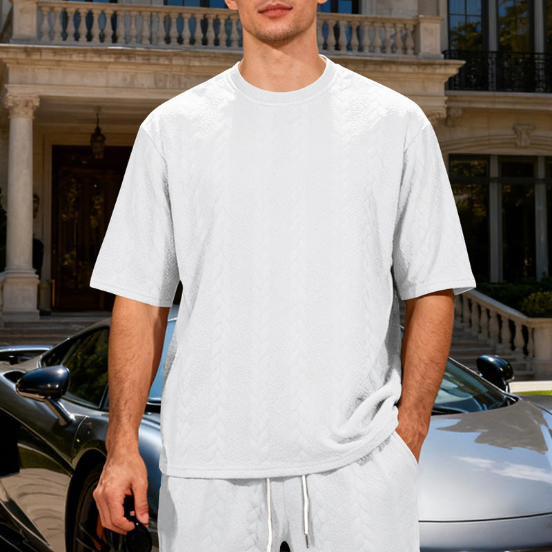T-shirt en maille jacquard lourd