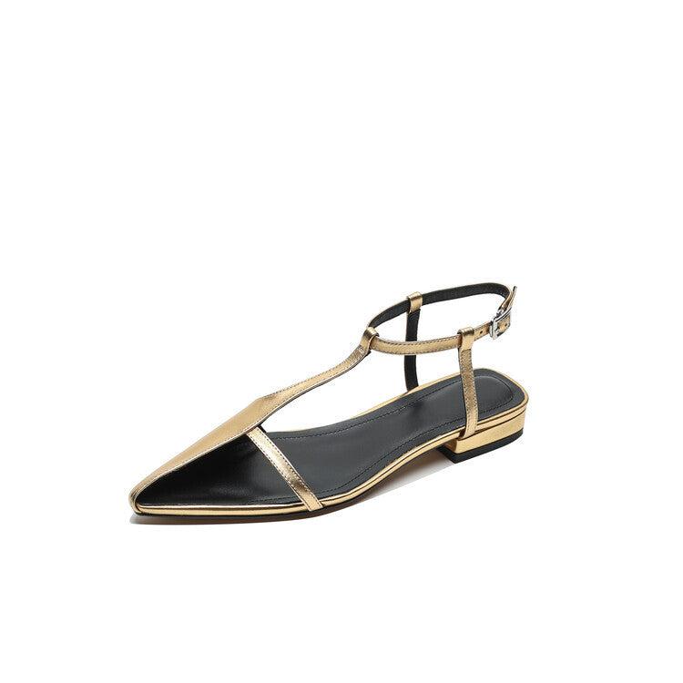 Chaussures :Sandales plates pointues pour femmes