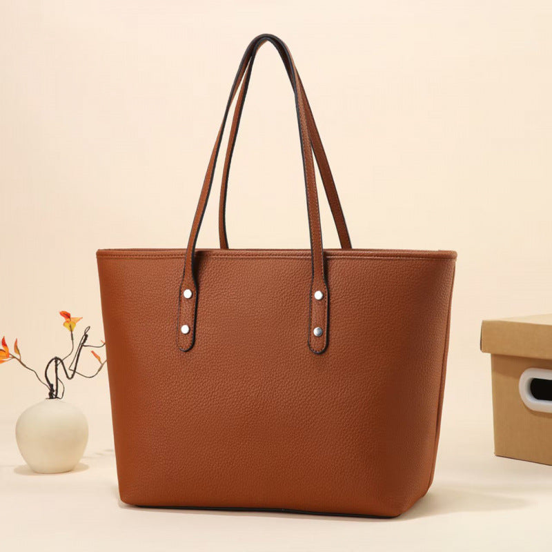 Sac cabas bandoulière en cuir PU pour femme