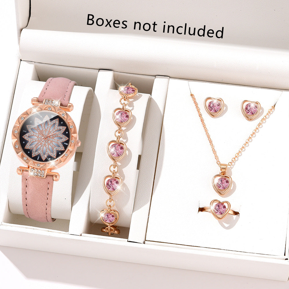 Montre pour femmes à la mode Ensemble Montre-bracelet décontractée à quartz