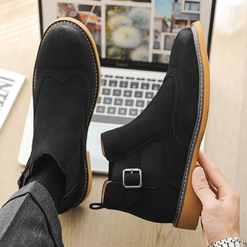 Bottines Chelsea Richelieu en cuir pour homme