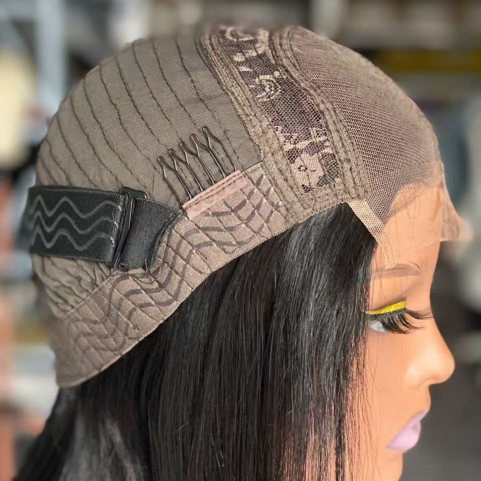 Perruque en cheveux humains raides comme des os