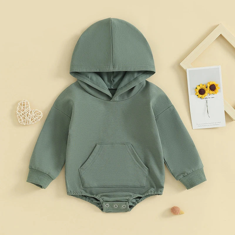 Combinaison à capuche pour bébé en coton doux