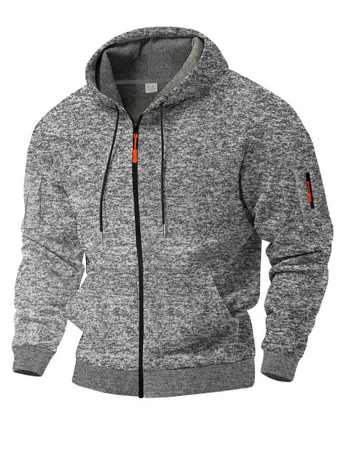 Sweat à capuche zippé en polaire cationique épaisse