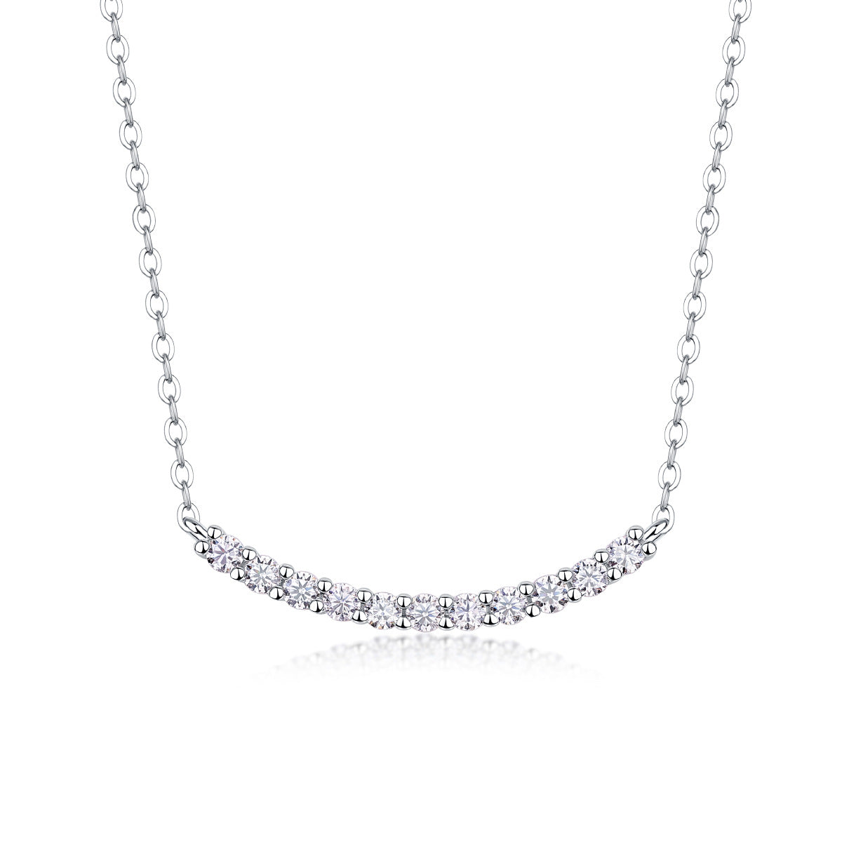 Collier pendentif géométrique en moissanite et argent sterling